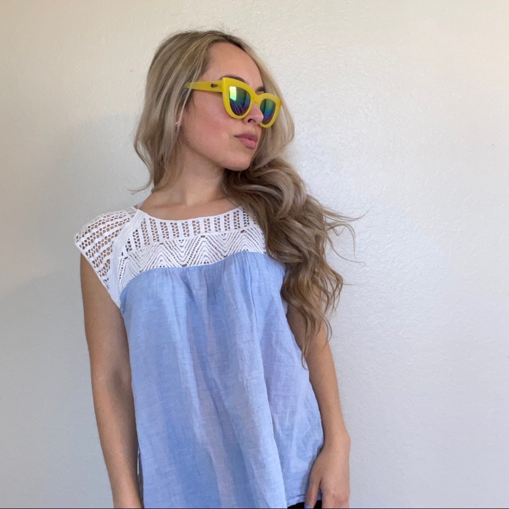 Jolt crochet seersucker top size XL